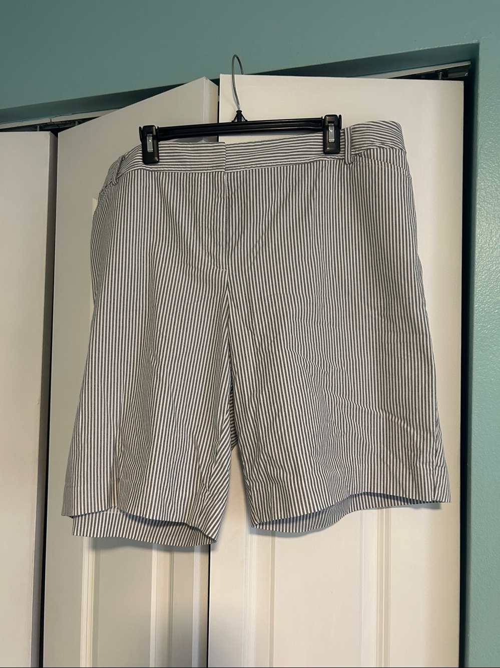 Talbots Perfect fun Striped  shorts White with Black Stripes